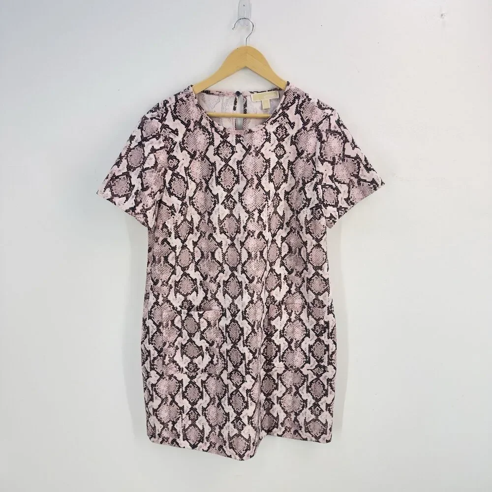 Michael Kors Snakeskin Print Dress Womens XL Short Sleeve - Picture 17 of 17